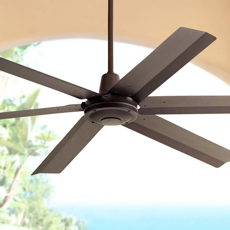 Image 1 60" Turbina Max DC Bronze Outdoor Ceiling Fan with Remote Control