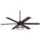 60" Turbina Max DC Bronze Seedy Glass Drum LED Ceiling Fan with Remote