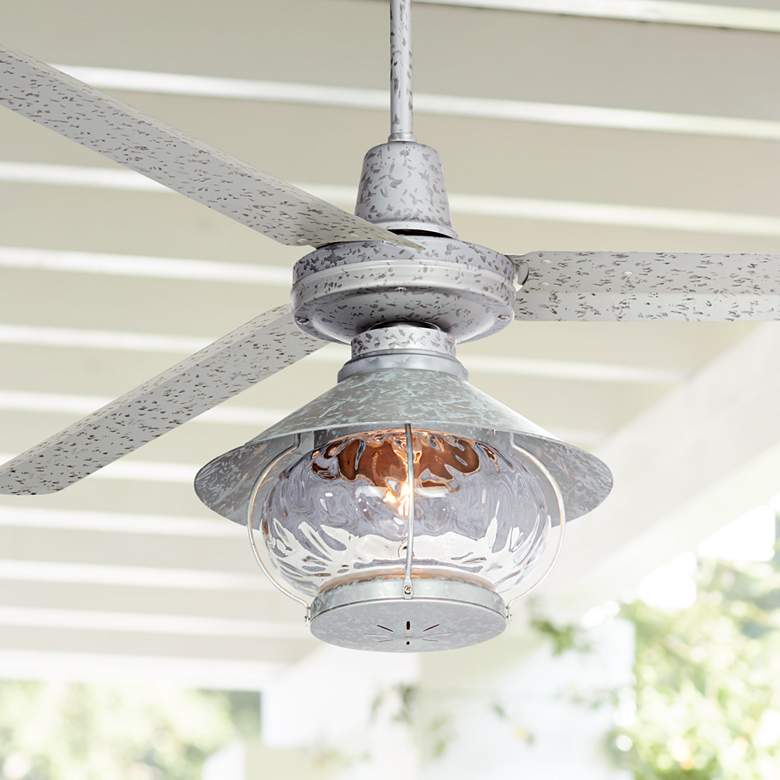 Image 1 60" Turbina™ Tropical Lantern Galvanized Ceiling Fan