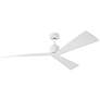 2_60" Visual Comfort Adler 3-Blade Matte White Ceiling Fan with Remote