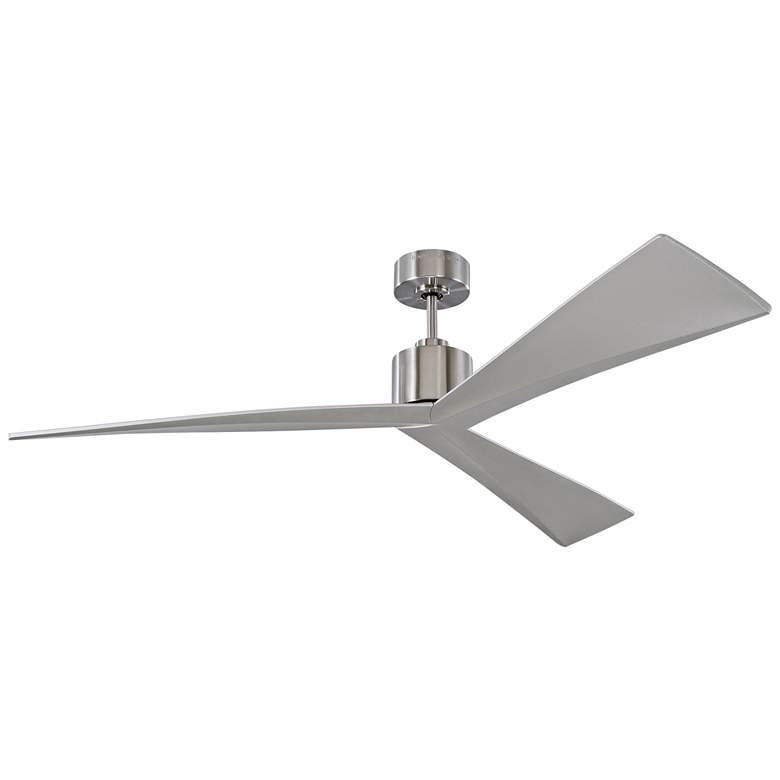 Image 2 60" Visual Comfort Adler Brushed Steel Modern Ceiling Fan with Remote