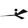 60" Visual Comfort Adler Matte Black Damp Ceiling Fan with Remote