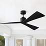1_60" Visual Comfort Adler Matte Black Damp Ceiling Fan with Remote