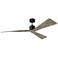 60" Visual Comfort Adler Pewter Damp Rated Ceiling Fan with Remote
