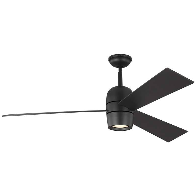 Image 1 60" Visual Comfort Alba Black LED Outdoor Ceiling Fan with Remote