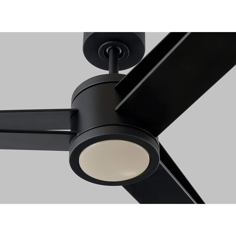 Image 3 60" Visual Comfort Armstrong Black LED Damp Ceiling Fan with Remote more views