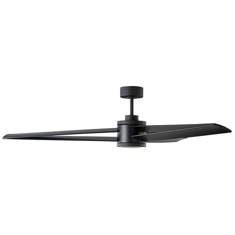 Image 5 60" Visual Comfort Armstrong Black LED Damp Ceiling Fan with Remote more views