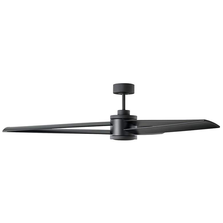 Image 6 60" Visual Comfort Armstrong Black LED Damp Ceiling Fan with Remote more views