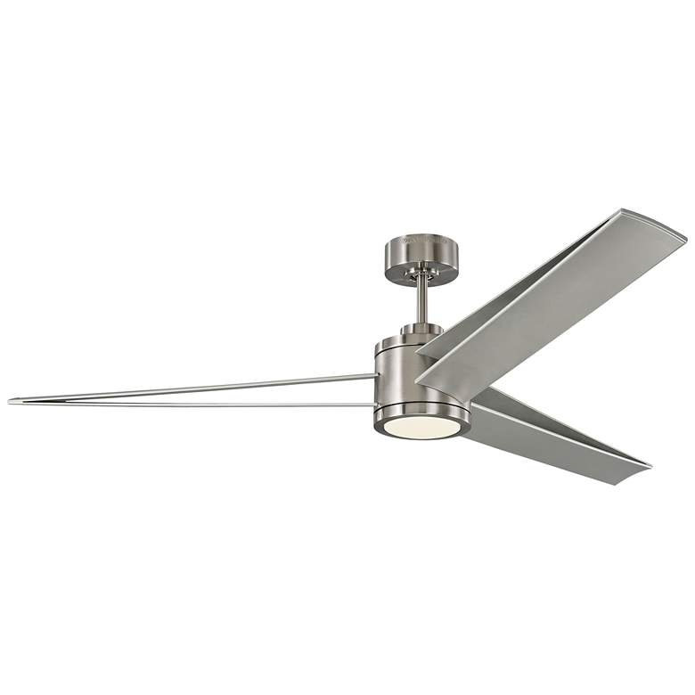 Image 2 60" Visual Comfort Armstrong Steel LED Damp Ceiling Fan with Remote