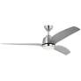 1_60" Visual Comfort Avila Brushed Steel LED Ceiling Fan with Remote