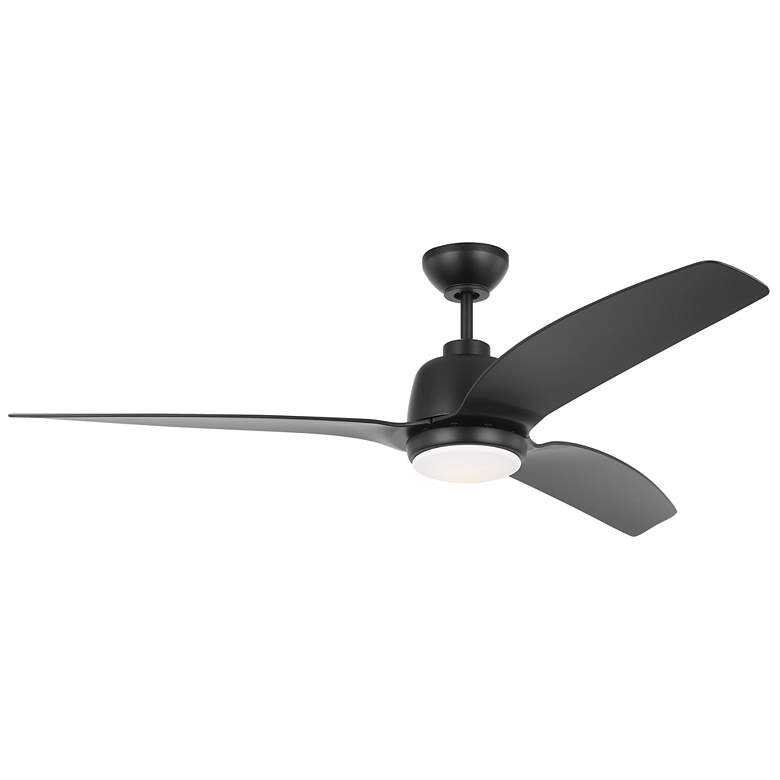 Image 1 60" Visual Comfort Avila Coastal Black Outdoor Ceiling Fan with Remote