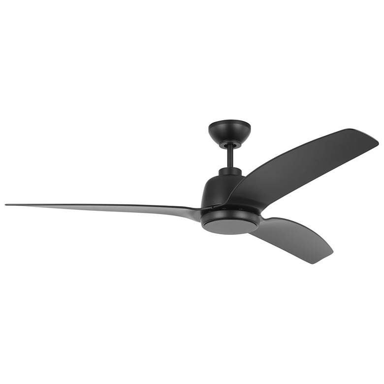 Image 2 60" Visual Comfort Avila Coastal Black Outdoor Ceiling Fan with Remote more views