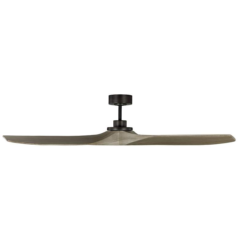 Image 2 60" Visual Comfort Collins Aged Pewter Damp Rated Smart Ceiling Fan more views