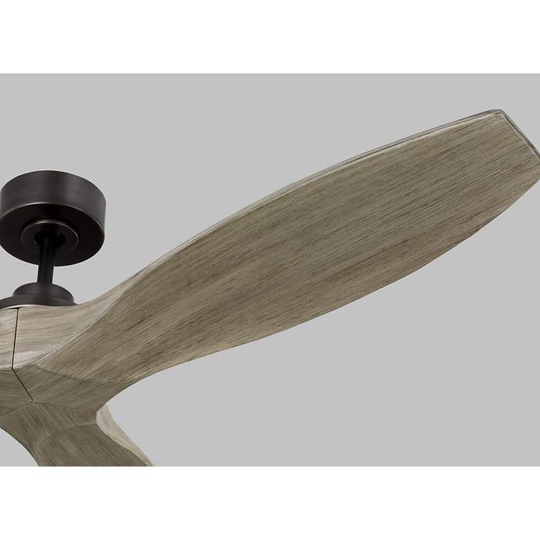 Image 4 60" Visual Comfort Collins Aged Pewter Damp Rated Smart Ceiling Fan more views