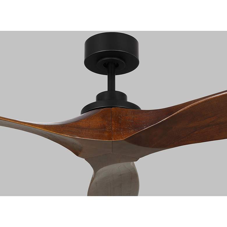 Image 3 60" Visual Comfort Collins Black Walnut Damp Smart Ceiling Fan more views
