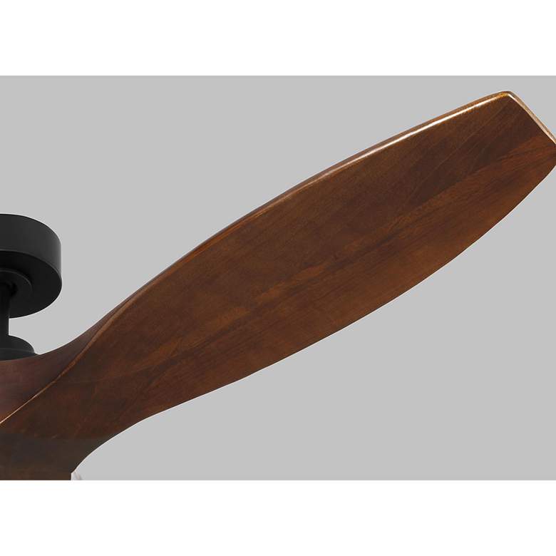 Image 4 60" Visual Comfort Collins Black Walnut Damp Smart Ceiling Fan more views