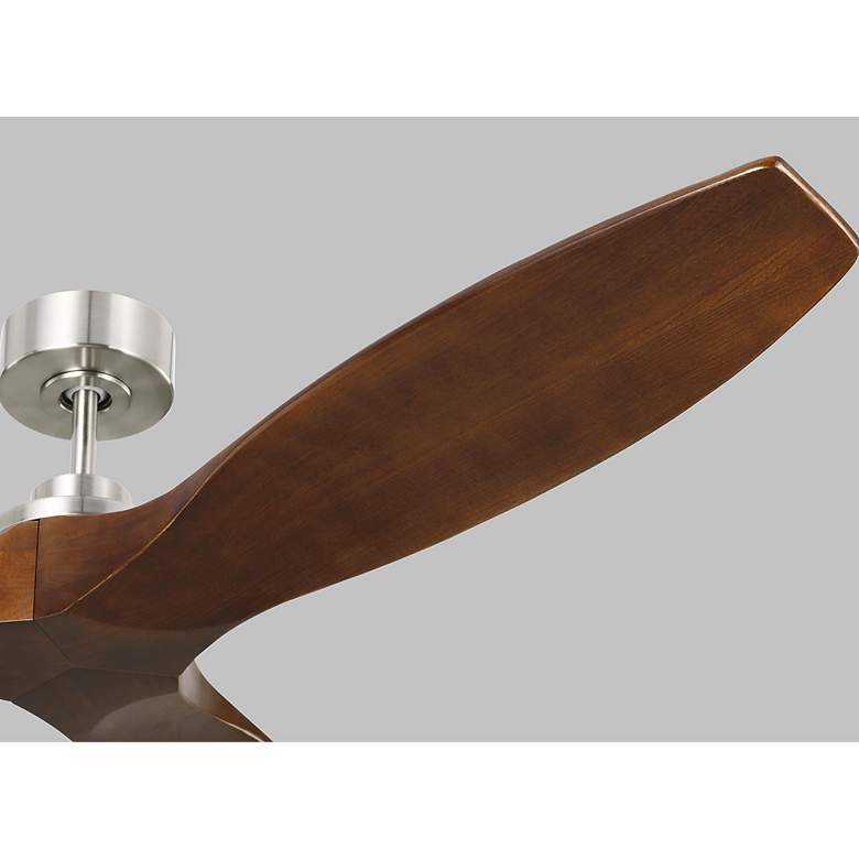 Image 2 60" Visual Comfort Collins Brushed Steel Damp Rated Smart Ceiling Fan more views