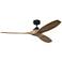 60" Visual Comfort Collins Midnight Black Outdoor Smart Ceiling Fan