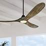 1_60" Visual Comfort Maverick Aged Pewter LED Damp Rated Fan with Remote