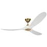 1_60" Visual Comfort Maverick Brass and White Ceiling Fan with Remote