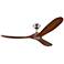 60" Visual Comfort Maverick Brushed Steel Koa Damp Fan with Remote