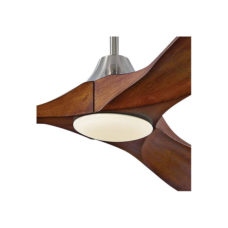 Image 3 60" Visual Comfort Maverick Brushed Steel Koa LED Fan with Remote more views