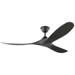 60" Visual Comfort Maverick Coastal Black Wet Rated Fan with Remote