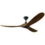 60" Visual Comfort Maverick II Walnut and Black Damp Smart Ceiling Fan