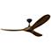 60" Visual Comfort Maverick II Walnut and Black Damp Smart Ceiling Fan