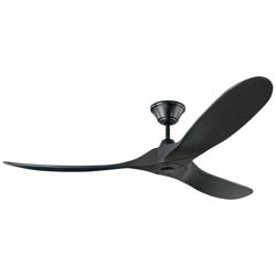 60" Visual Comfort Maverick Matte Black Ceiling Fan with Remote