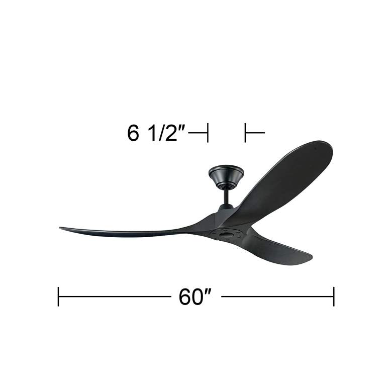Image 4 60" Visual Comfort Maverick Matte Black Ceiling Fan with Remote more views