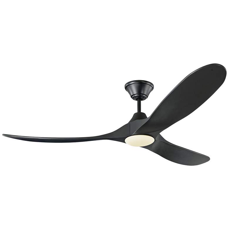 Image 2 60" Visual Comfort Maverick Matte Black LED Ceiling Fan with Remote