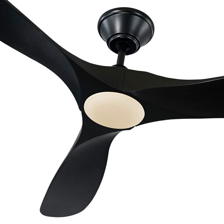 Image 4 60" Visual Comfort Maverick Matte Black LED Ceiling Fan with Remote more views