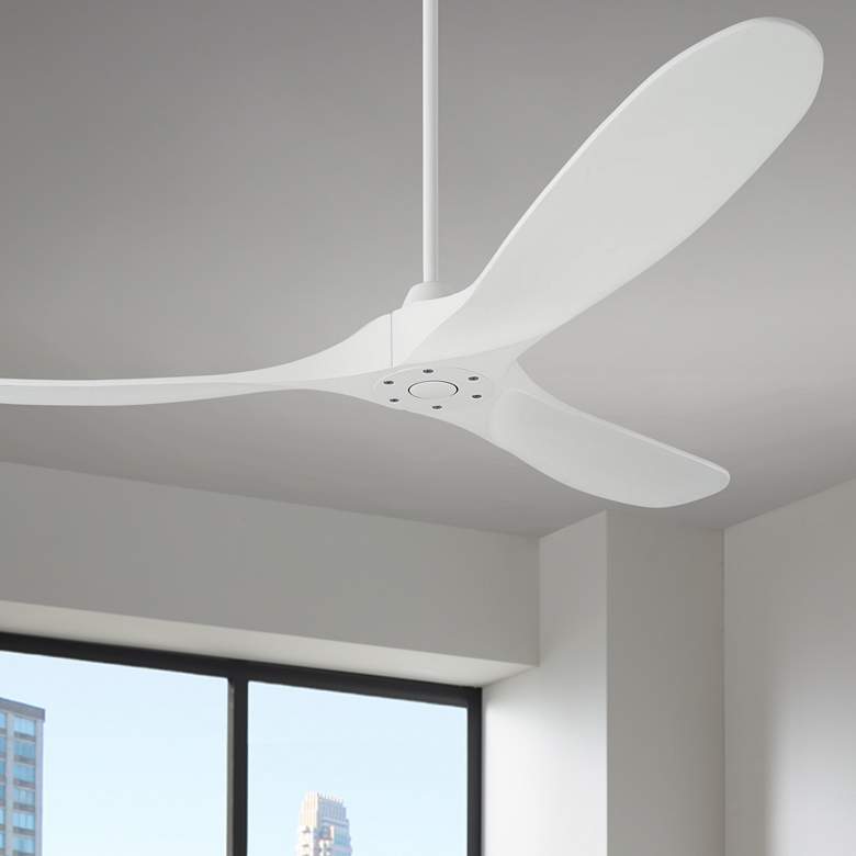 Image 1 60" Visual Comfort Maverick Matte White Modern Ceiling Fan with Remote