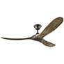 2_60" Visual Comfort Maverick Pewter and Oak Ceiling Fan with Remote