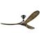 60" Visual Comfort Maverick Pewter and Oak Ceiling Fan with Remote