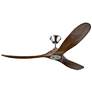 2_60" Visual Comfort Maverick Steel and Walnut Ceiling Fan with Remote