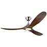 2_60" Visual Comfort Maverick Steel Walnut Damp LED Fan with Remote
