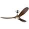60" Visual Comfort Maverick Steel Walnut Damp LED Fan with Remote