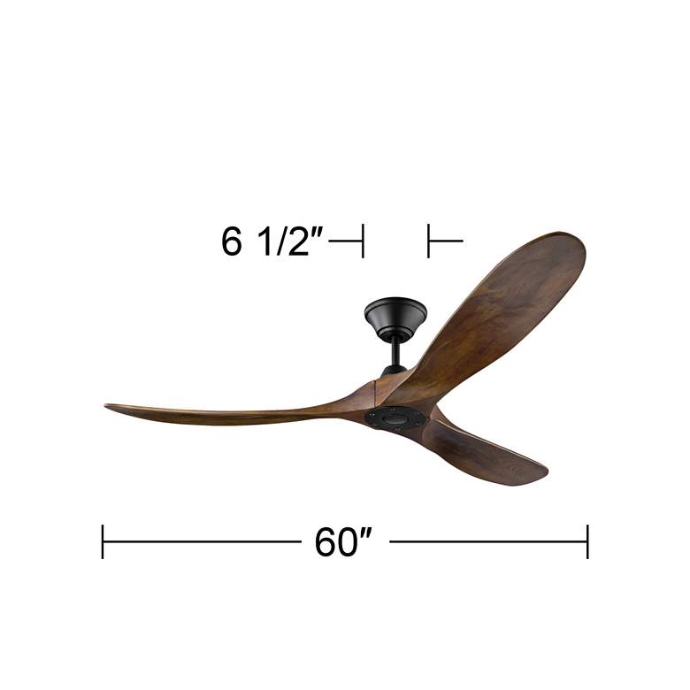 Image 3 60" Visual Comfort Maverick Walnut and Black Ceiling Fan with Remote more views