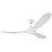 60" Visual Comfort Maverick White 3-Blade LED Ceiling Fan with Remote