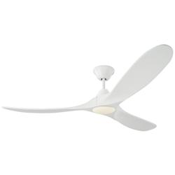 60" Visual Comfort Maverick White 3-Blade LED Ceiling Fan with Remote