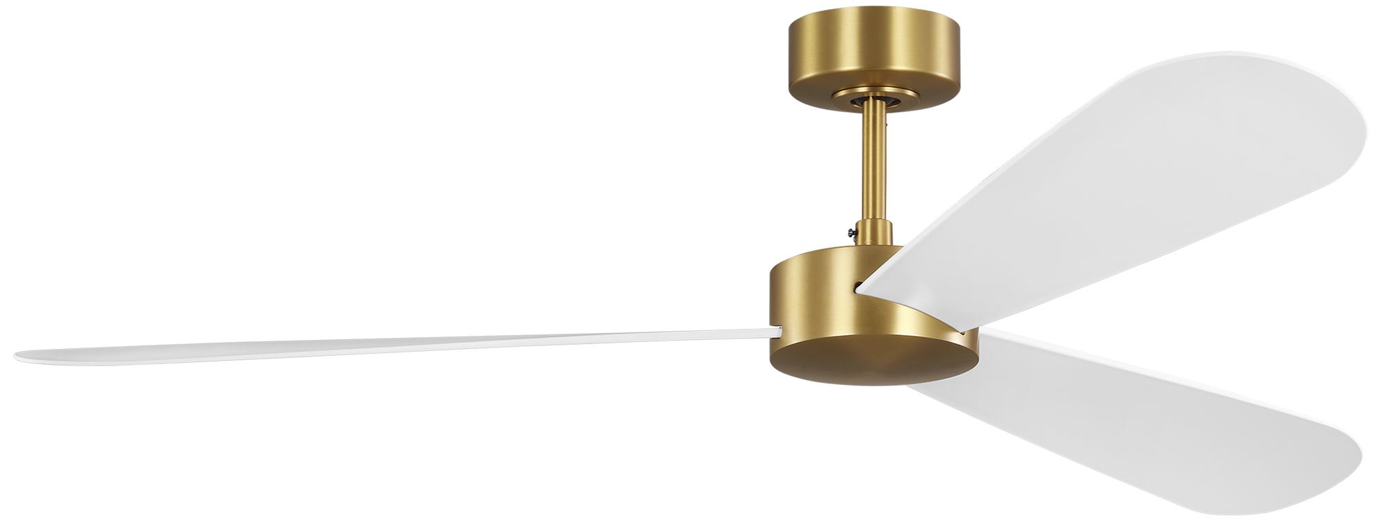 Thumbnail2 of 60" Visual Comfort Paddle Burnished Brass and White Smart Ceiling Fan more views