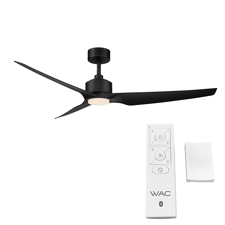Image 6 60 inch WAC Stella Matte Black Modern Wet Rated LED Smart Ceiling Fan more views