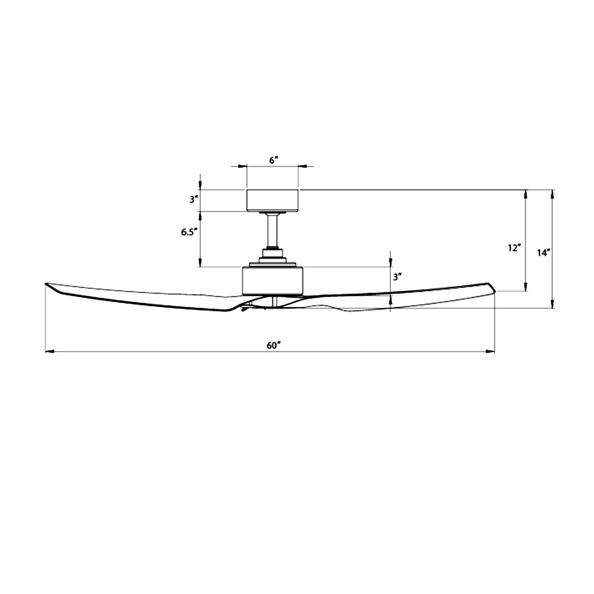 60" WAC Stella Matte Black Wet Rated Smart Ceiling Fan in scene