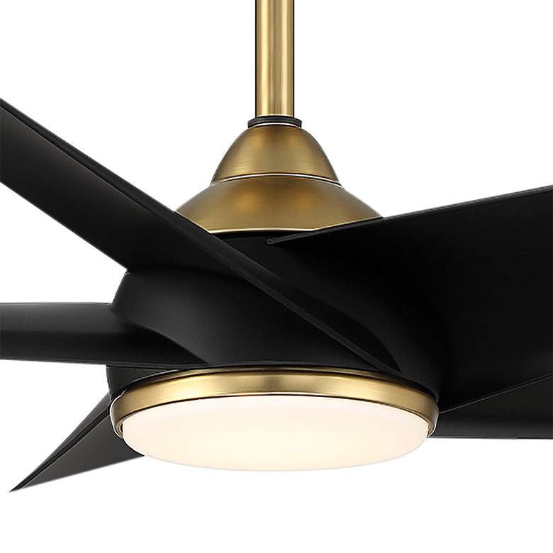 Image 4 60" WAC Viper Soft Brass and Black LED Wet Rated Smart Ceiling Fan more views