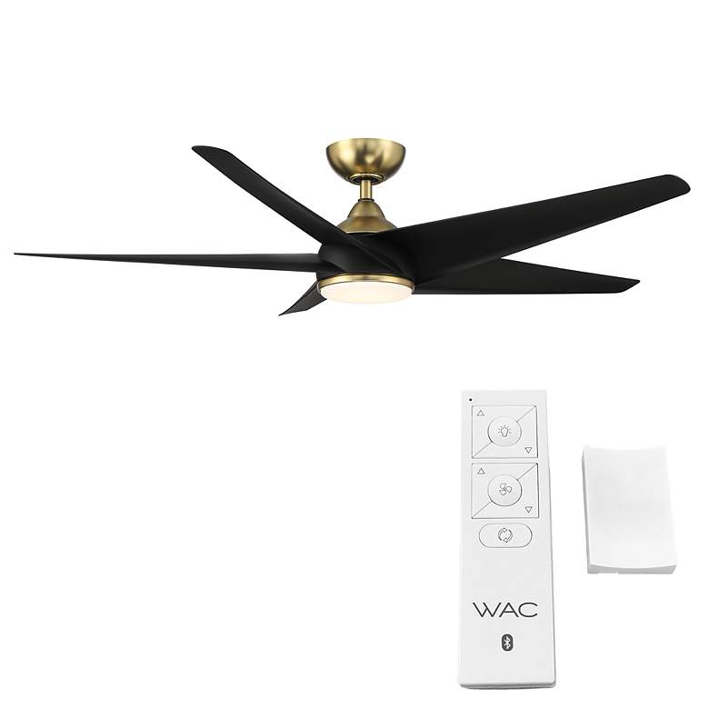 Image 7 60" WAC Viper Soft Brass and Black LED Wet Rated Smart Ceiling Fan more views