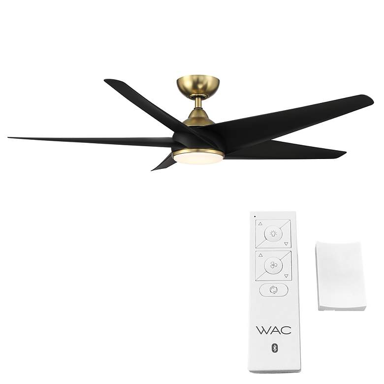 Image 7 60 inch WAC Viper Soft Brass and Black LED Wet Rated Smart Ceiling Fan more views