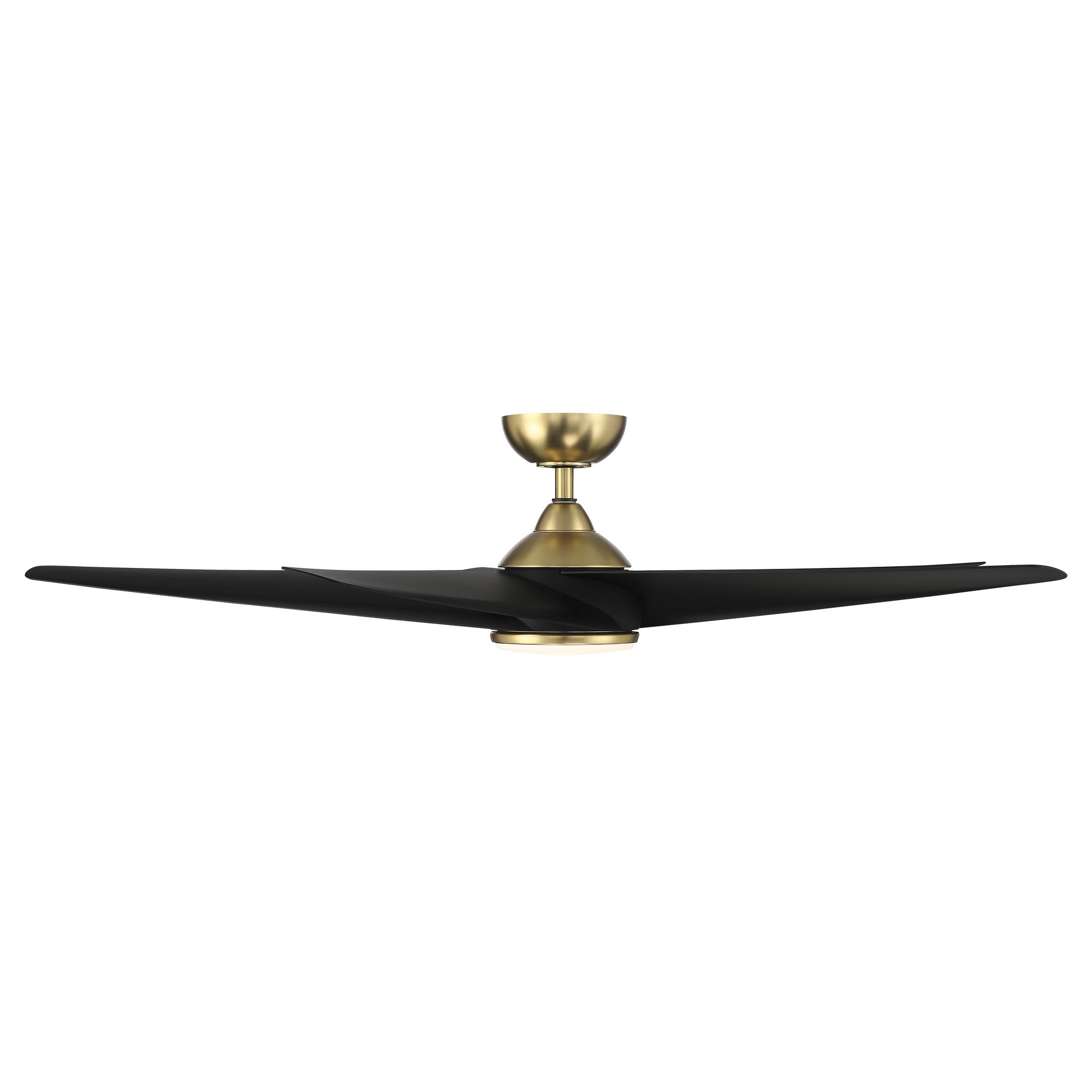 60" WAC Viper Soft Brass and Black LED Wet Rated Smart Ceiling Fan in scene