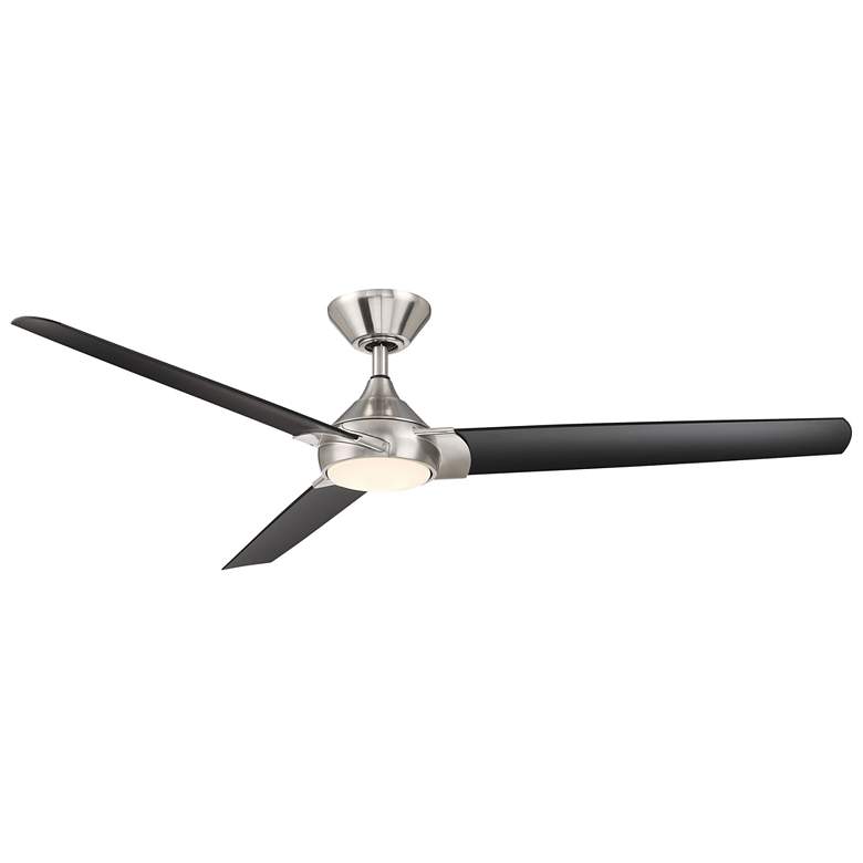 Image 1 60" WAC Zelda Brushed Nickel Smart Outdoor LED Ceiling Fan